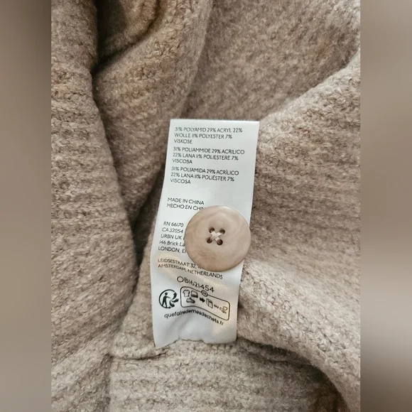 NWT Maeve Wool Blend Hourglass Ribbed Knit Cardigan Sweater Anthropologie Sz L - Picture 15 of 16